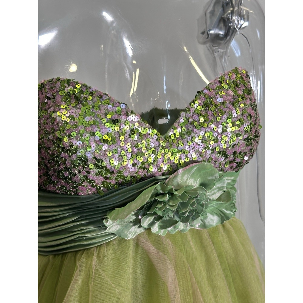 BG Haute Mini Dress Women Size‎ 6 Pink Green Formal Fairy Homecoming Tulle Y2K - Picture 5 of 12